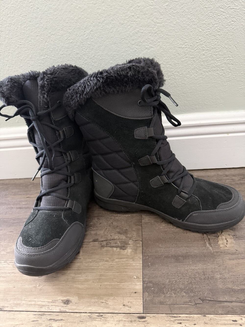 Columbia Ice Maiden II Women’s 10.5 Black Waterproof Winter Snow Boots